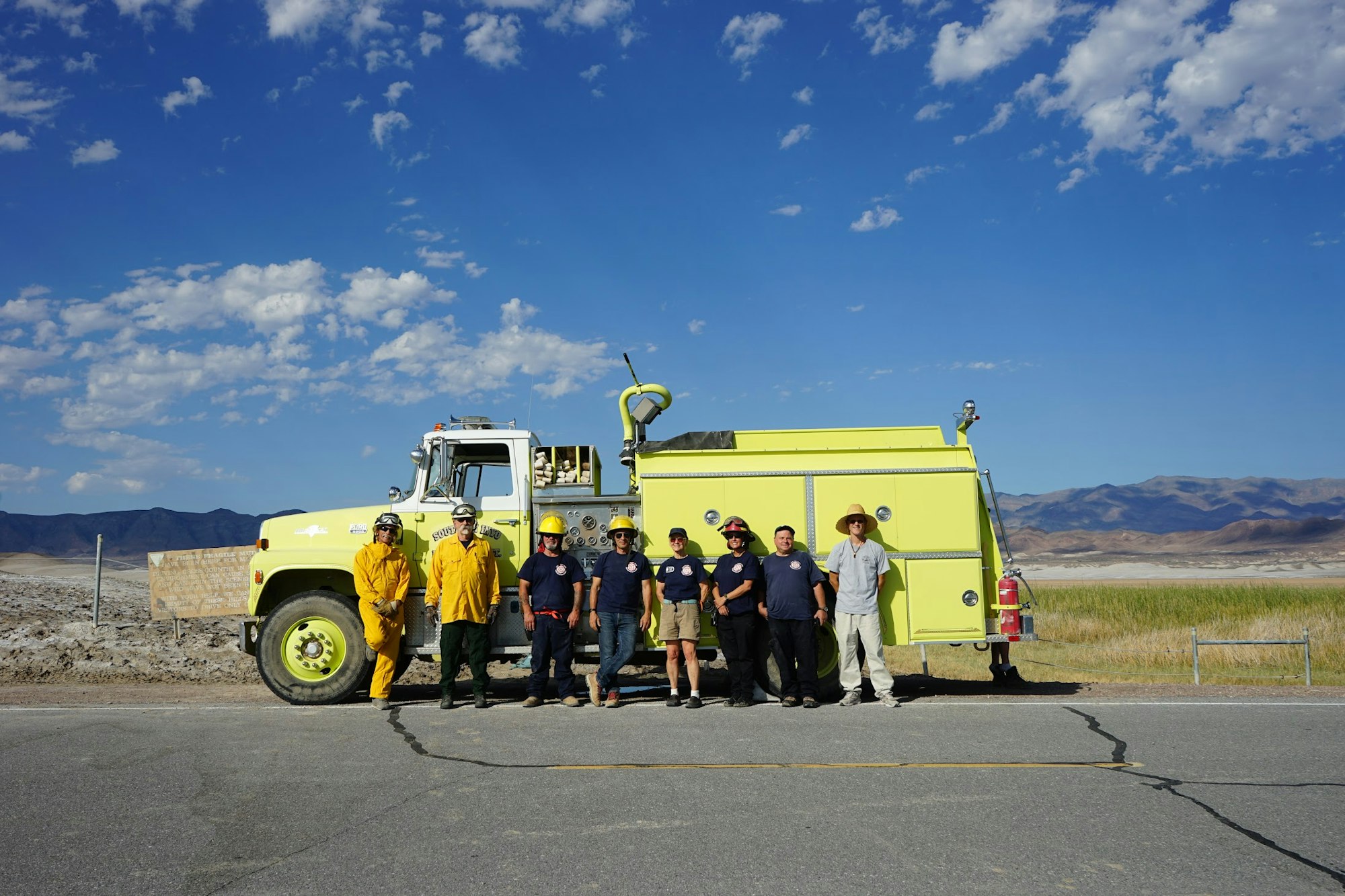 Southern Inyo Fire Protection District crew with the FireCat truck